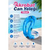 craftivio Akrobat Şişme Can Yeleği 70 cm S Tipi Tokalı Güvenli Deniz ve Havuz Yüzme Simidi