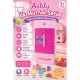 craftivio Anlily İlk Mutfak Setim Pembe Oyuncak Buzdolabı ve Aksesuarları 35 cm Evcilik Oyuncakları (3+ Yaş)