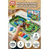 Craftivio Art Craft 600 gr Arabalar Kinetik Kum Seti - Kurumayan Oyun Kumu 9 Parça Eğitici Oyuncak - Çok Renkli