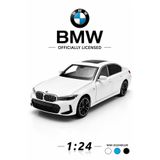 craftivio BMW 3 Serisi 1:24 Ölçek Lisanslı Metal Oyuncak Araba Beyaz - Işıklı, Sesli ve Kapıları Açılan Diecast Model