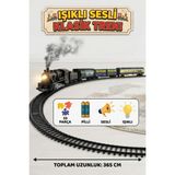Craftivio Classic Series Pilli Işıklı Sesli Oyuncak Tren Seti - 33 Parça Nostaljik Tren - 365 cm Ray