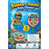 craftivio Çocuk Havuz ve Deniz Oyuncağı Su Altı Balık Yakalama Dalış Oyunu Seti (6 Renkli Balık ve Kepçe)