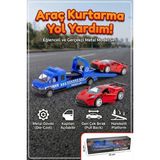 Craftivio Die-Cast Metal Araç Kurtarma Yol Yardım Seti - Hareketli Platform Çek Bırak Spor Araba Dahil