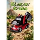 Craftivio Dinozor Dönüşen Araba Çarpınca Açılan Robot Kamyon Sürtmeli Oyuncak Iş Makinesi Siyah Kırmızı - Renkli