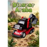 craftivio Dinozor Dönüşen Araba Çarpınca Açılan Robot Kamyon Sürtmeli Oyuncak İş Makinesi Siyah Kırmızı