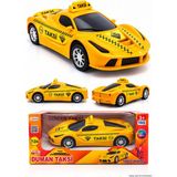 Craftivio Duman Oyuncak Işıklı ve Türkçe Anonslu Çarp Dön Oyuncak Taksi 21 cm (3+ Yaş)