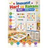craftivio Eğitici Geçmeli Harf, Rakam ve Saat Seti 222 Parça Zeka Geliştirici Okul Öncesi Oyuncak 3+ Yaş