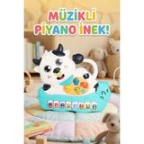 Craftivio Eğitici Müzikli ve Işıklı Sevimli Inek Piyano - Hayvan Sesli Fonksiyonel Bebek Gelişim Oyuncağı - Çok Renkli