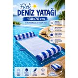 craftivio Fileli Deniz Yatağı Su Hamağı Katlanabilir Şişme Havuz Koltuğu ve Şezlongu 130x70 cm