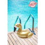 craftivio Gold Flamingo Figürlü Şişme Bardak Tutucu Havuz Partisi Şişme Bardaklık Yeni Sezon