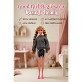 Craftivio Good Girl Örgü Saçlı Kazaklı Model Oyuncak Bebek 30 cm - Kış Serisi Tarz Bebekler (Krem/gri)