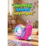 craftivio Hareketli Işıklı Müzikli Salyangoz Oyuncak - Bebek Emekleme Yardımcısı Eğitici Yürüyen Salyangoz