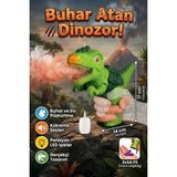 Craftivio Işıklı ve Kükreme Sesli Buhar Atan Kırmızı Dinozor Oyuncak Su Tabancası - Yeşil