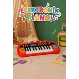 Craftivio Işıklı ve Müzikli Eğitici Piyano Org - 41 cm Büyük Boy Çocuk Müzik Aleti - Çok Renkli