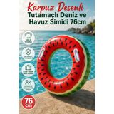 craftivio Karpuz Desenli Tutamaklı Deniz Ve Havuz Simidi 76 cm Yetişkin