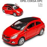 Craftivio Kırmızı 1:34 Ölçek Die Cast Kapıları Açılır Lisanslı Opel Corsa Opc Oyuncak Metal Model Araba - Renkli