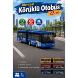 craftivio Körüklü Oyuncak Otobüs Diecast Metal Gövde 22 cm 1:50 Ölçek