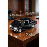 Craftivio Lada Vaz 2107 Metal Diecast Model Araba 1:24 Ölçek (18CM) Sesli Işıklı Çek Bırak Siyah - Renkli