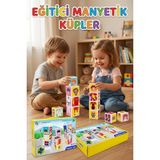 Craftivio Manyetik Meslekler Küpü 6 Parça - Eğitici Zeka ve Akıl Oyunu - Mıknatıslı Blok Seti (3+ Yaş) - Çok Renkli