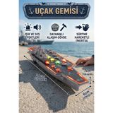craftivio Metal Alaşım Işıklı ve Sesli Uçak Gemisi Oyuncak - Sürtmeli Hareketli 24 cm Büyük Boy Askeri Gemi