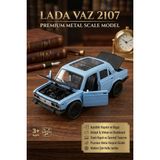Craftivio Metal Oyuncak Araba Lada Vaz 2107 Açılabilir Kapı ve Kaput Detaylı Klasik Maket Araba 12.5 cm Mavi