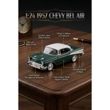 Craftivio Motor Max 1:24 1957 Chevy Bel Air Yeşil Die-Cast Metal Klasik Model Araba Lisanslı