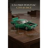 Craftivio Motor Max 1:24 1969 Pontiac Gto Judge Yeşil Diecast Model Araba Lisanslı Açılır Kapı ve Kaput