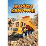 craftivio Oyuncak Sarı Hafriyat Kamyonu 17 cm - Damperli İnşaat Aracı - Çocuk Oyuncak Araba