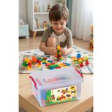 craftivio Puzzle 200 Parça Kutulu Eğitici Yapı Blokları Tak Çıkar Zeka Oyuncağı