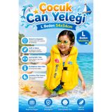craftivio Şişme Çocuk Can Yeleği L Beden 54x54 cm 3-8 Yaş Baş Destekli Deniz ve Havuz Yüzme Yeleği