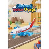 Craftivio Sürtmeli Oyuncak Yolcu Uçağı - 16 cm Model Uçak - Eğitici Çocuk Oyuncağı