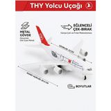 craftivio Türk Hava Yolları THY Metal Oyuncak Uçak Çek Bırak Die-Cast Yolcu Uçağı Maketi 23 cm