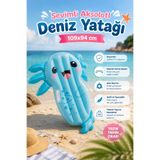 craftivio Tutma Saplı Sevimli Aksolotl Çocuk Deniz Yatağı Şişme Havuz Oyuncağı 109x94 cm Mavi
