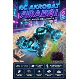 craftivio Uzaktan Kumandalı El Hareket Sensörlü Akrobat Araba 360 Derece Dönen Şarjlı Işıklı 4WD Drift Arabası