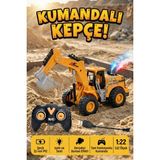 Craftivio Uzaktan Kumandalı Şarjlı Kepçe 1:22 Ölçek Gerçekçi Duman Çıkaran Işıklı Sesli Oyuncak Iş Makinesi - Renkli
