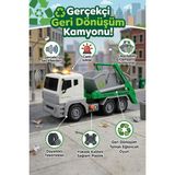 Craftivio Vardem 1:12 Işıklı Sesli Geri Dönüşüm Kamyonu - Büyük Boy Oyuncak Çöp Kamyonu