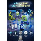 Craftivio Vardem Işıklı ve Sesli Metal Uzay Roketi Seti - Asansörlü Astronot Oyuncak Seti 3+ Yaş
