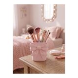 craftopya Fiyonklu Makyaj Fırçası Organizeri - Estetik Kozmetik Düzenleyici Kutu - Fırçalık 9x8 cm