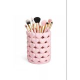 Craftopya Kalp Tasarımlı Makyaj Fırçalığı ve Kalemlik - Estetik Masaüstü Organizer, Pastel Pembe Dekoratif Kozmetik Düzenleyici ve Fırça Kutusu