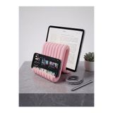 craftopya Modern Dalgalı Tasarım Telefon ve Tablet Standı Masaüstü Ergonomik Tutucu Dekoratif Aksesuar - Pembe