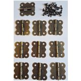 craftsy 10 ADET DEKORATİF KUTU MENTEŞESİ ANTİK RENKTE 26 * 30 4 DELİKLİ + 40 ADET VİDA