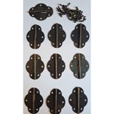 craftsy 10 ADET DEKORATİF KUTU MENTEŞESİ ANTİK RENKTE 34 * 46 6 DELİKLİ + 60 ADET VİDA