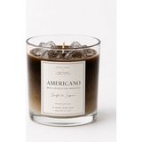 Craftto Americano Kahve Kokulu Soya Mum 230 gr - Dekoratif Cam Mum, Ev Kokusu, Uzun Yanma Süreli - Kahverengi - Beyaz