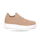 Craig Triko Yüksek Kalite Bağcıksız Slip-On Rahat Erkek Spor Ayakkabı Taba