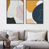 Crane İkili Set Yağlı Boya Dokulu Tablo 60X90 Gold Çerçeveli