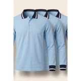 CRASSİ Erkek Çocuk 3'lü Okulluk Polo Yaka Lakost Uzun Kol Sweatshirt %100 Pamuk