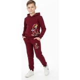 Crassi Erkek Çocuk Eşofman Takım Dinozor Baskılı Şardonlu Kışlık - 3 Yaş - Bordo