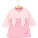 Crassi Kız Bebek Elbise Dance Bunny Nakışlı Kışlık Şardonlu - 6 Ay - Açık Pembe