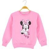 Crassi Kız Çocuk Bluz Minnie Baskılı Kışlık 2 Iplik Şardonlu - Açık Pembe - 7 - 8 Yaş