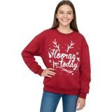 Crassi Kız Çocuk Sweatshirt 2 Iplik Şardonlu Noellik - Kırmızı - 9 - 10 Yaş